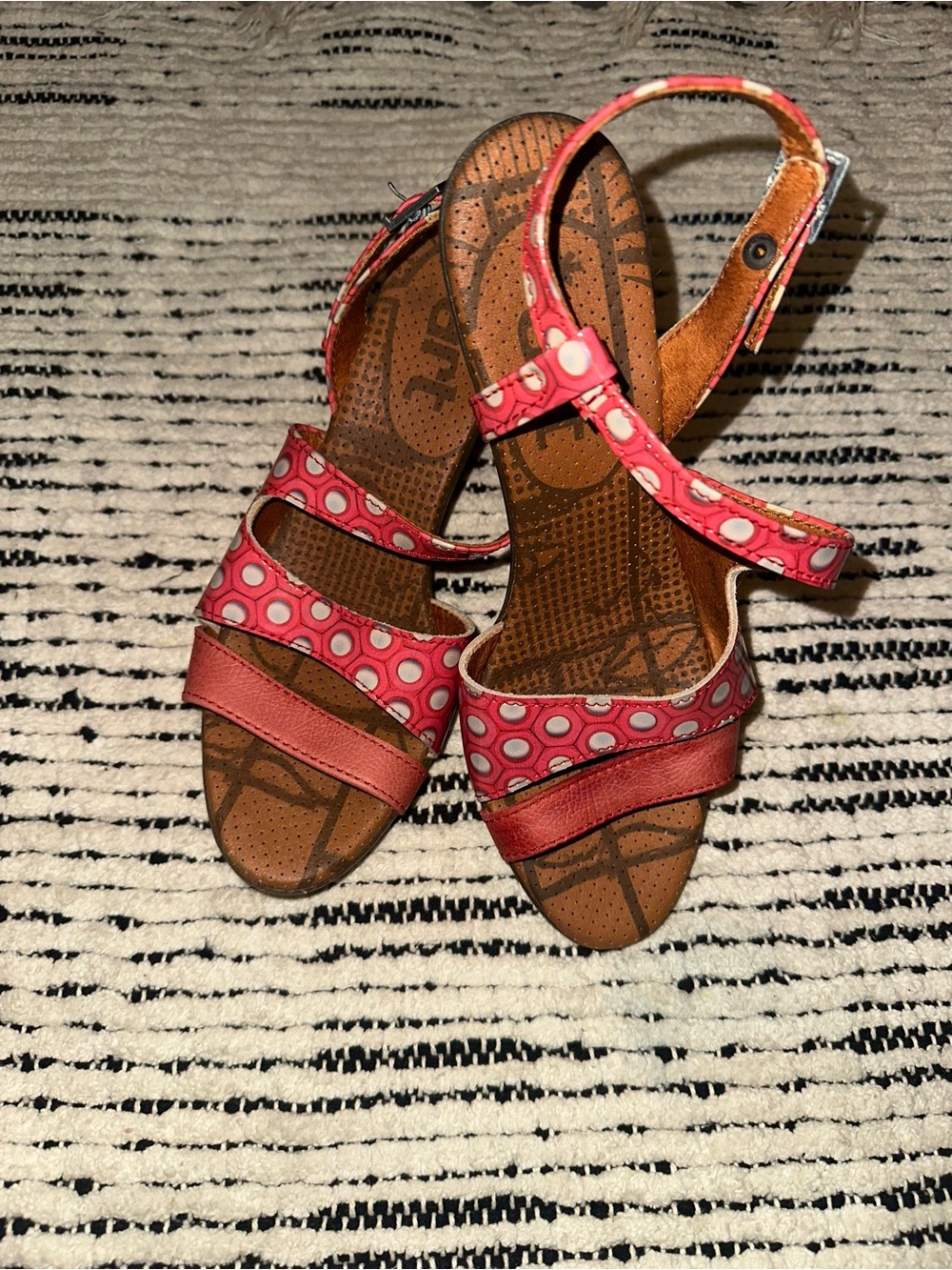 Pink And White Polka Dot Heels Euro Retro Pinup Vintage Honeycomb Women 38
